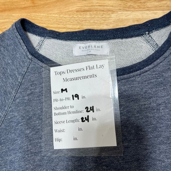 Everlane The Crew Pullover Sweatshirt Cotton Women’s M Blue Marled Loungewear - Picture 6 of 6